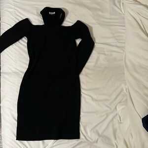 MSGM mini black dress long sleeve bodycon